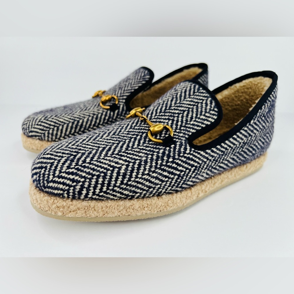 Gucci Fria Horsebit Wool 574845 Shearling GG Logo Loafers UK 7 - US 7.5 - EU 41